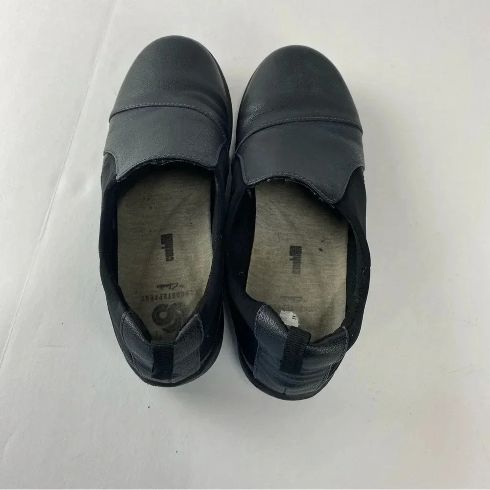 Clarks Cloudsteppers Womens 5.5 Black Microsuede Sillian Paz Slip On Loafer